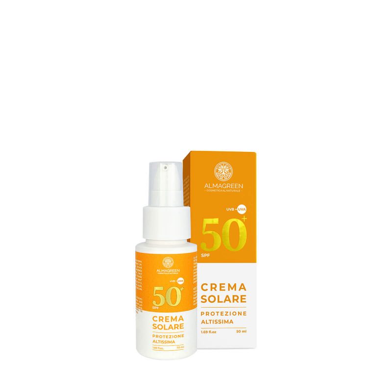 Crema solare protettiva altissima SPF 50+ viso - Almagreen - Cosmetica al Naturale