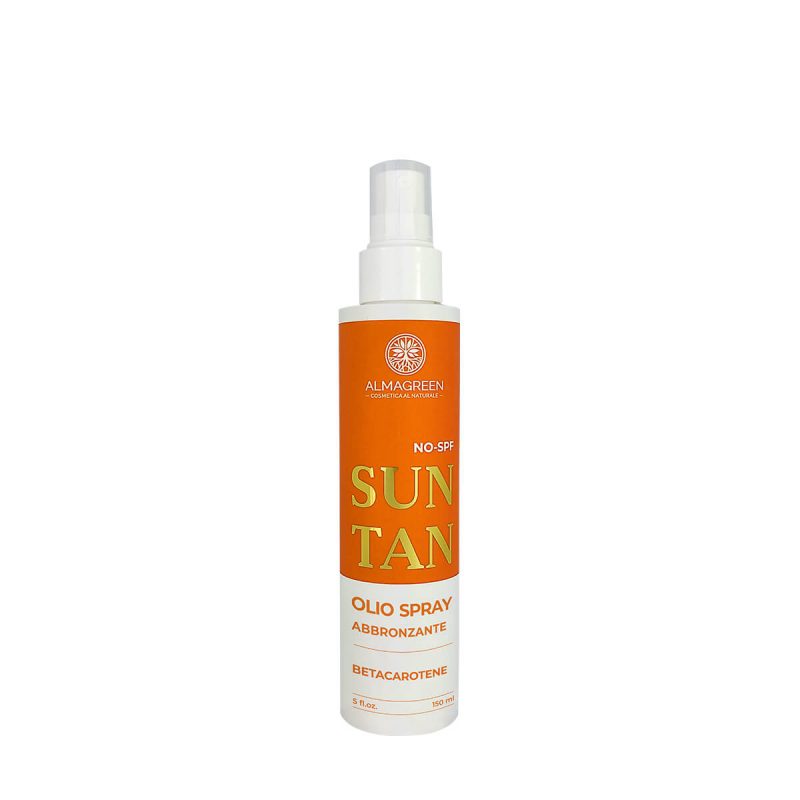 Olio solare secco spray al betacarotene pelli grasse - Almagreen - Cosmetica al Naturale