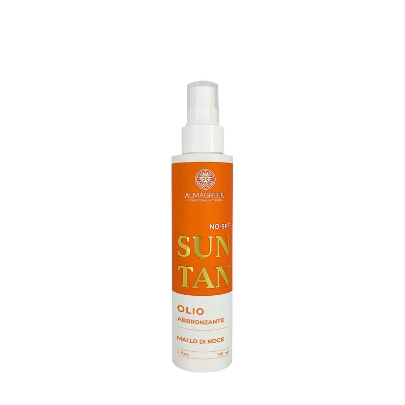 Olio solare al mallo di noce abbronzante pelli secche - Almagreen - Cosmetica al Naturale