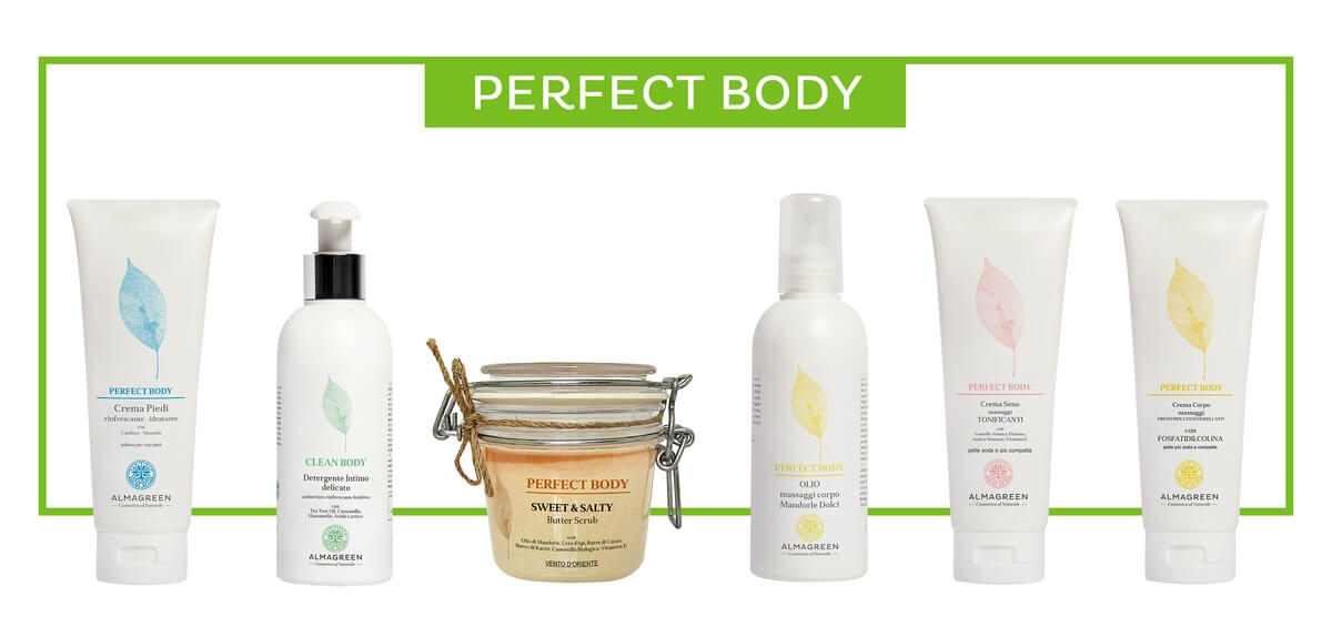 Scopri la linea Perfect Body di Almagreen, i prodotti naturali per la cura e il benessere del tuo corpo.
